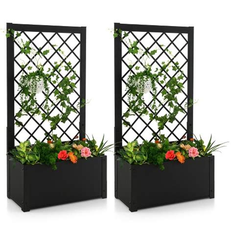 retha 10 piece metal planter box set with trellis|tangkula 44 planter box.